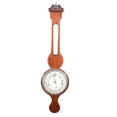 Lot 132 - Mahogany cased aneroid wall barometer.