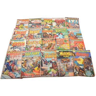 Lot 64 - Twenty-nine bronze-age Marvel and DC comics; including Marvel Team-Up, Werewolf by Night, SGT.Fury etc