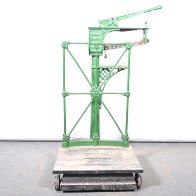 Lot 51 - Set of platform scales, Parnall & Sons, London, repainted.