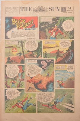 Lot 38 - Three folders of Buck Rogers newspaper comic pages The Sunday Sun Baltimore 1934-1937