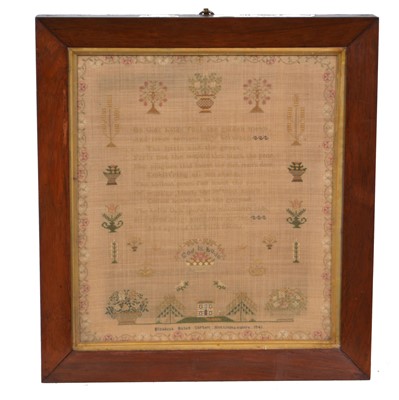 Lot 103 - Early Victorian needlework sampler