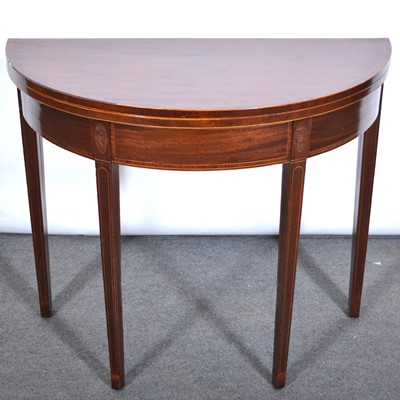 Lot 441 - George III mahogany demi-lune tea table