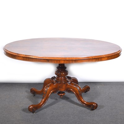 Lot 442 - Victorian burr walnut breakfast table