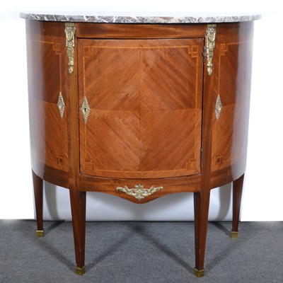 Lot 445 - Continental walnut demi-lune commode