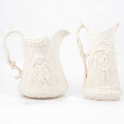 Lot 45 - Parian Resting Putti jug and a Paul et Virginie jug