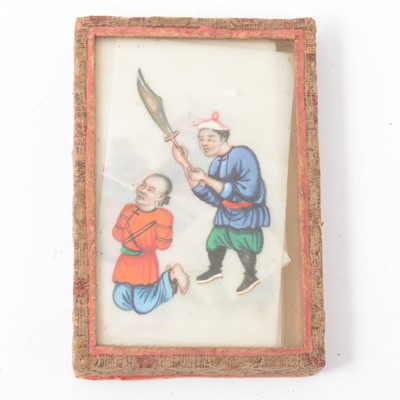 Lot 142 - Collection of Cantonese illustrations on rice paper