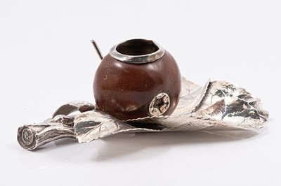 Lot 226 - A silver and wood match holder and striker, Louis Willmott, London 1907.