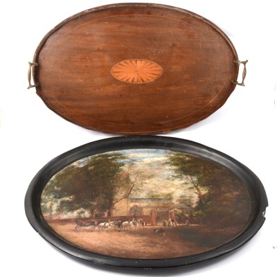 Lot 102 - Oval papier-mâché tray