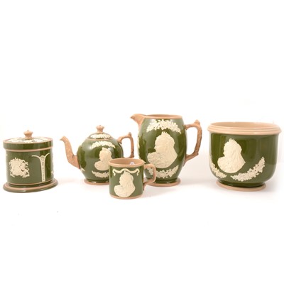 Lot 31 - Copeland green ground wares.