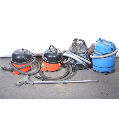 Lot 78 - Draper WDV 24 vacuum/extractor, another by ProAction and two Henry vacuums.