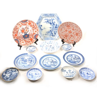 Lot 45 - Japanese hexagonal and circular charges, plus other wares.