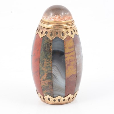 Lot 108 - Scottish hardstone and yellow metal vinaigrette