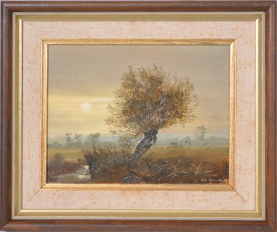 Lot 299 - Peter Newcombe, Evening on the river Tove