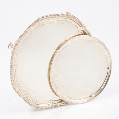 Lot 241 - Silver salver, Harrison Brothers & Howson, Sheffield 1924, and a silver waiter.