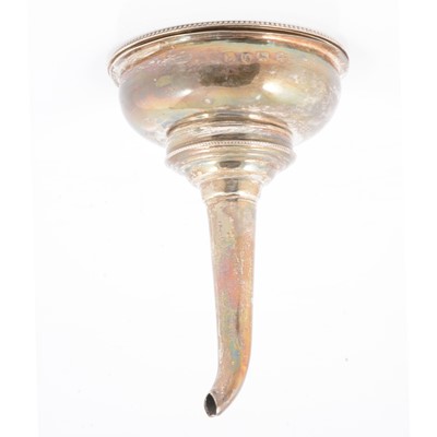 Lot 242 - George III silver wine funnel, possibly by Hester Bateman, London 1817.