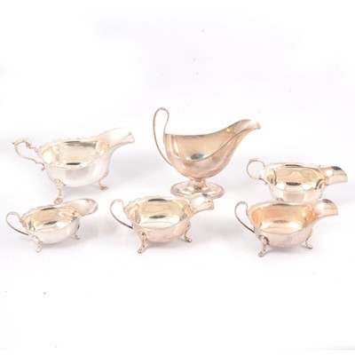 Lot 255 - Six silver sauceboats