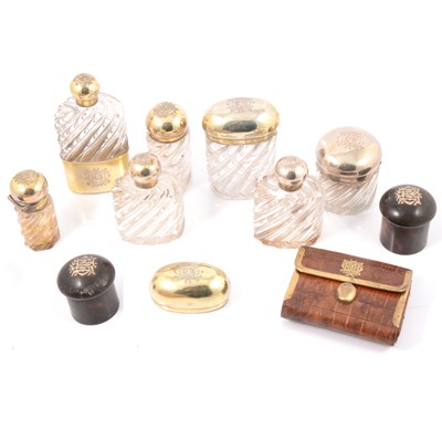 Lot 203 - Victorian gentleman’s toilet set, etc.