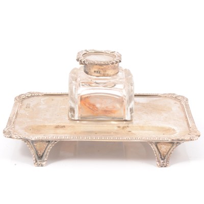 Lot 206 - Late Victorian silver desk stand
