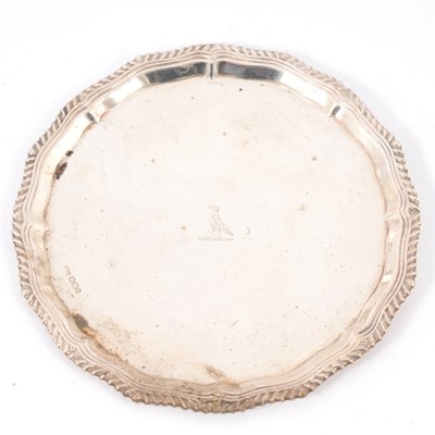 Lot 212 - Late Victorian circular silver waiter