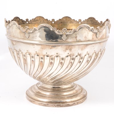 Lot 213 - Victorian silver Monteith-shape rose bowl