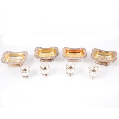 Lot 217 - Silver salts and pepperettes