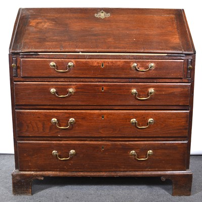 Lot 484 - George III oak bureau