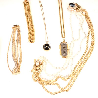 Lot 346 - Bold gilt metal costume jewellery, Christain Dior, Napier, Grosse