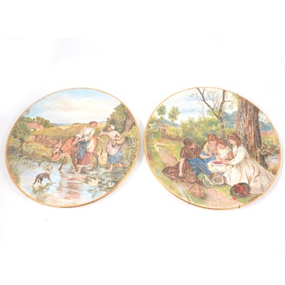 Lot 27 - Pair of Continental pottery chargers