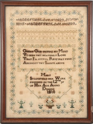 Lot 188 - George III needlework sampler.