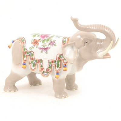 Lot 83 - Carl Thieme, Dresden, porcelain figure of an elephant, late 20th Century.