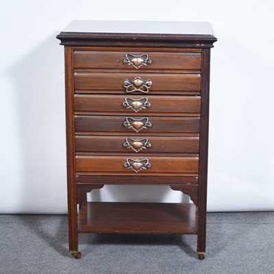 Lot 500 - Edwardian walnut music cabinet