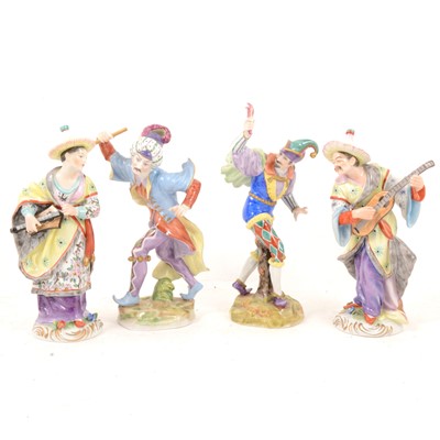 Lot 91 - Two pairs of Volkstedt porcelain figures, 20th century.