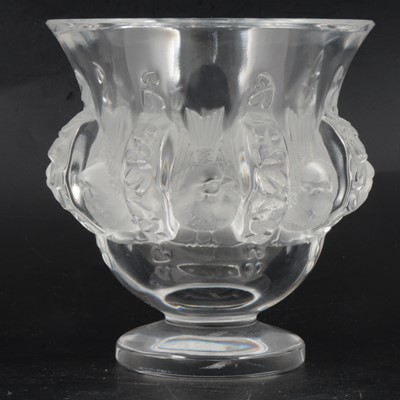 Lot 171 - Lalique Crystal, 'Dampierre' design, a clear and frosted glass vase.