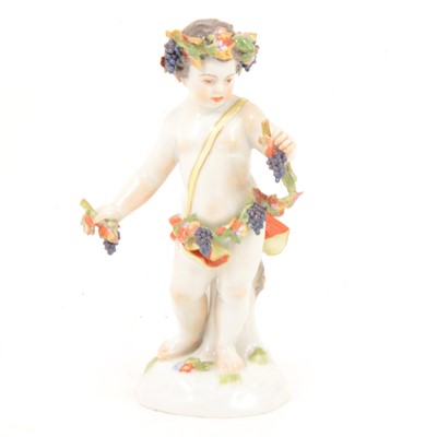 Lot 74 - Meissen figure, an allegory of autumn, after J J Kandler