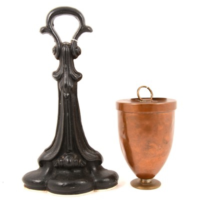 Lot 163 - Victorian iron doorstop and copper ice cream bombe.