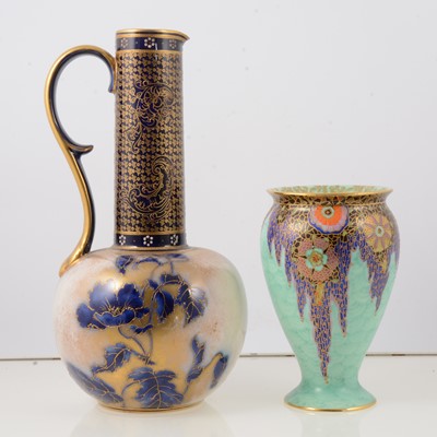 Lot 37 - Doulton Burslem ewer and a Crown Devon vase