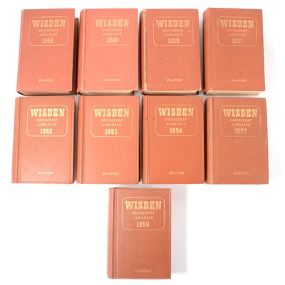 Lot 2 - A run of Nine Wisden Cricketers' Almanacks