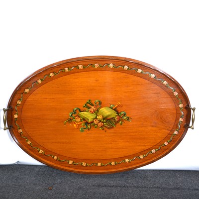 Lot 454 - Edwardian painted satinwood tray