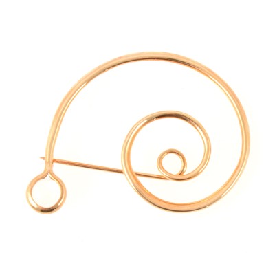 Lot 289 - Torun Buler-Hube for Georg Jensen - 18 carat gold and moonstone brooch.