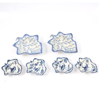 Lot 61 - Pair of First Period Worcester pickle dishes and others