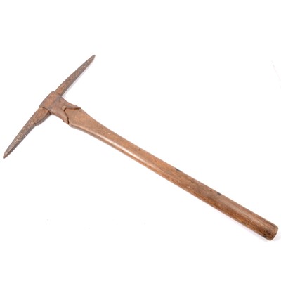 Lot 170 - 19th century Welsh Coal Miners wedge pickaxe
