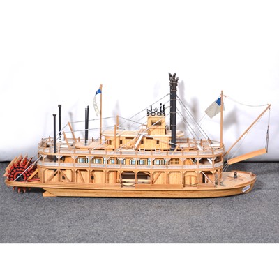 Lot 164 - A hand-built model of an American paddle steamer