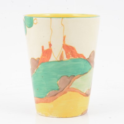 Lot 164 - Clarice Cliff, a Secrets pattern lemonade beaker.