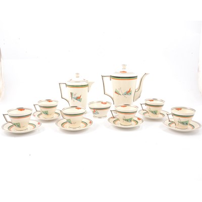 Lot 161 - Hancock and Sons Corona Ware, an Art Deco coffee set, Solent design.
