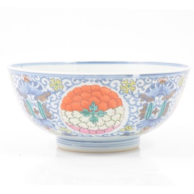 Lot 96 - Chinese porcelain polychrome bowl, Qianlong seal mark.