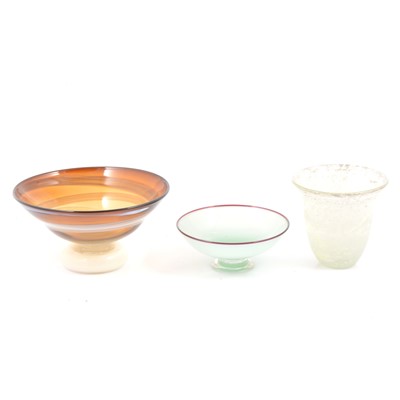 Lot 177 - Three Studio Glass vessels, late 20th century.