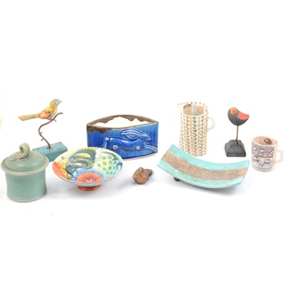 Lot 188 - Contemporary Craft - a collection of decorative ornaments and vessels.