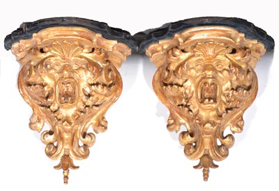 Lot 469 - Pair of Victorian carved and giltwood brackets