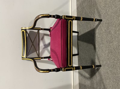 Lot 473 - Set of ten Regency ebonised and gilt dining chairs