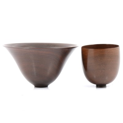 Lot 185 - Bert Marsh, two turned wood vessels.